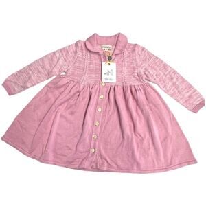 New Finding Foxtale Girls Pink Heathered Knit Dress‎ 6